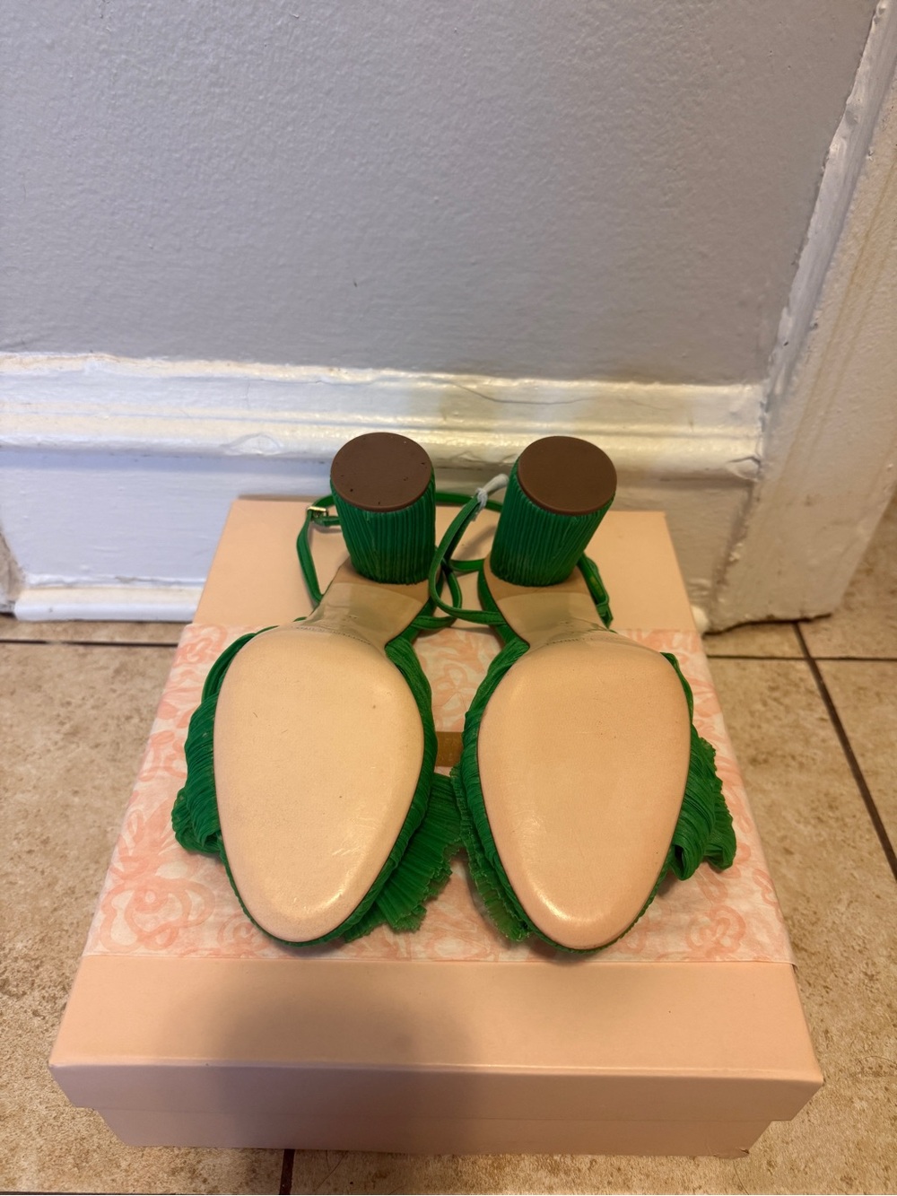 Vibrant Green Loeffler Randall Camellia Heels - Picture 4 of 5